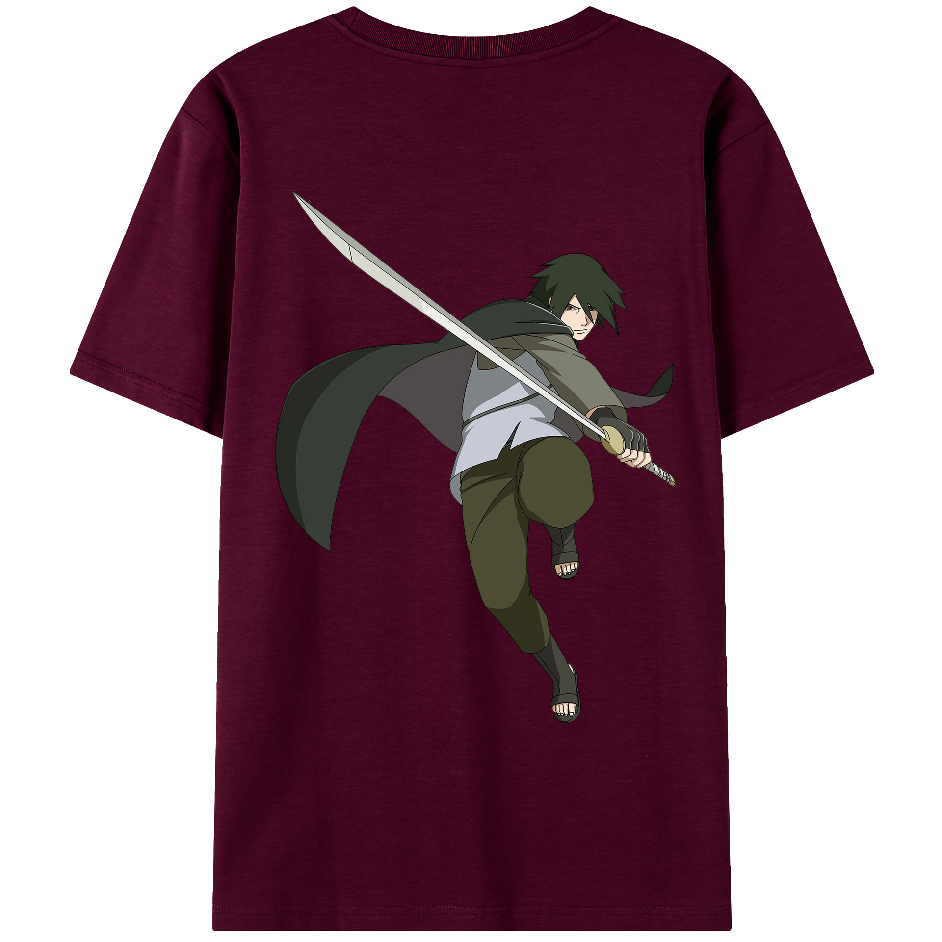 （画像用） NARUTO -ナルト- うちは サスケ Uchiha Sasuke レディース半袖Tシャツ(バックプリント)